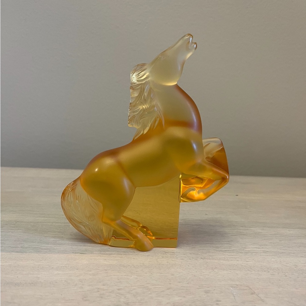 Lalique Amber Horse on back legs